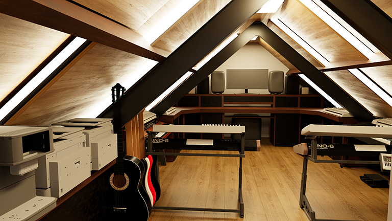 Studio Desk Back View